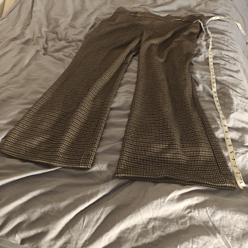 Cleo Brown Checkered Boot Cut Pants